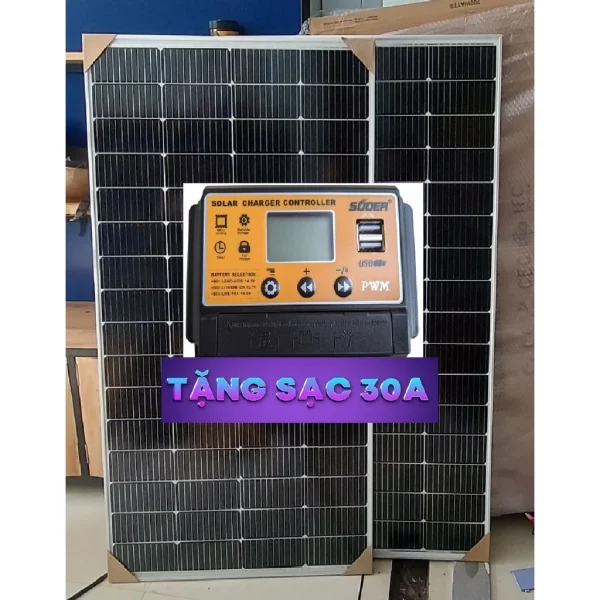 Tấm Pin Năng Lượng Mặt Trời 200W Mono 10BB-11BB-HÃNG SOYER SOLAR- Tặng Rack MC4