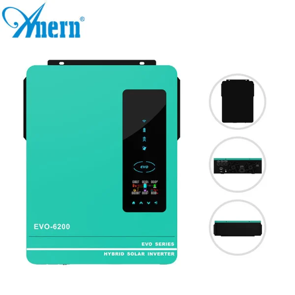 HOT Biến tần EVO 48V-6200W-7000VA- 24V-4200W Inverter hybrid hòa lưới/bám tải, độc lập, bù lưới chính hãng