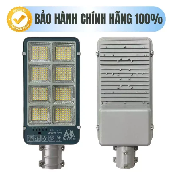 [1000W] Đèn Đường Năng Lượng Mặt Trời ABMSOLAR , Tấm Pin Monosilicon, Đổi 3 Màu Ánh Sáng, Chất Liệu Nhôm Nguyên Khối