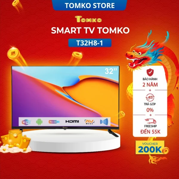 Smart HD Tivi TOMKO 32 inch wifi, chính hãng TOMKO,Tivi giá rẻ - Tivi 32 inch bảo hành đến 24 tháng