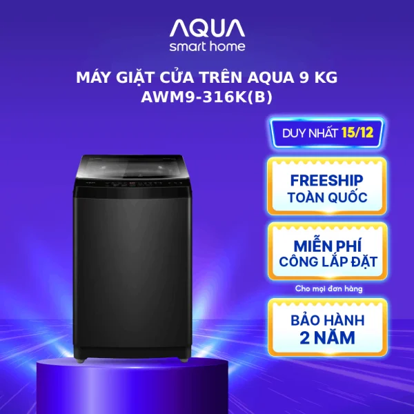 [SALE SỐC] Máy giặt Aqua 7.2 kg AWM72-316K(S) - Bảo hành 2 năm - Freeship toàn quốc